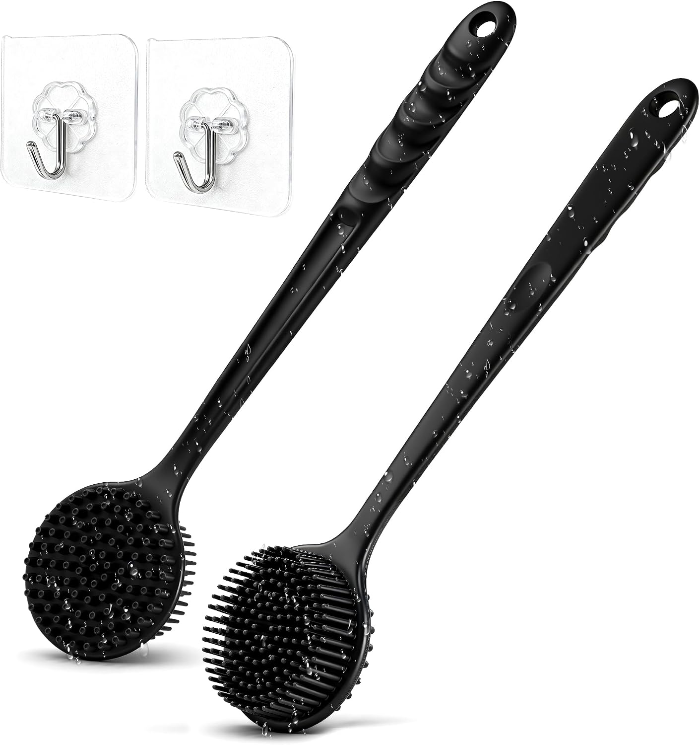 Brosse Dos Douche Silicone Long Manche, 2 Pièces Brosse pour le Dos — free download