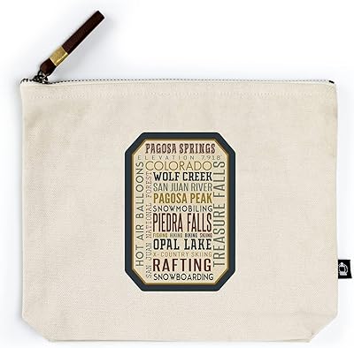 Lantern Press Pagosa Springs, Colorado, Typography, Contour (100% Cotton Canvas Travel Accessory Go Bag)