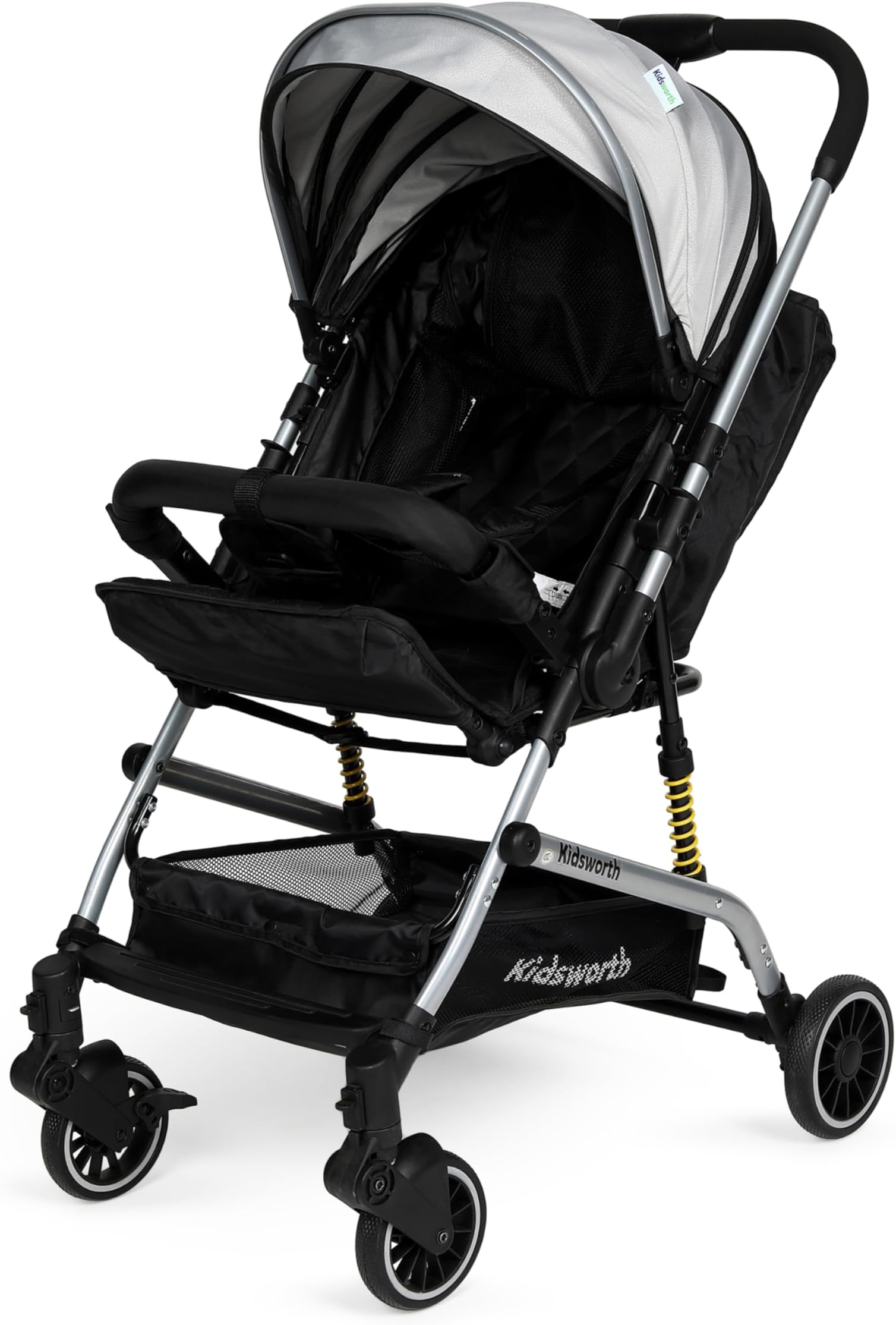 Look Mama Smart Baby Stroller/Pram,Compact Folding,Fully Reclining,Sun Canopy-Suitable From Birth To Approx. 4 Years,Grey Colour