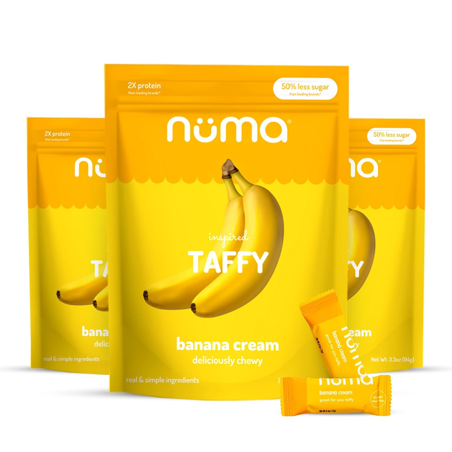 Numa Foods Banana Taffy Candy, Made with Real & Simple