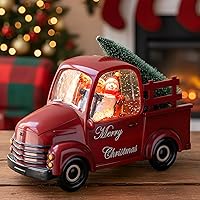 Vista 19 de Globo de nieve navideño con escena de cardenal iluminado, linterna musical de agua con nieve girando y brillando, decoración festiva y regalo