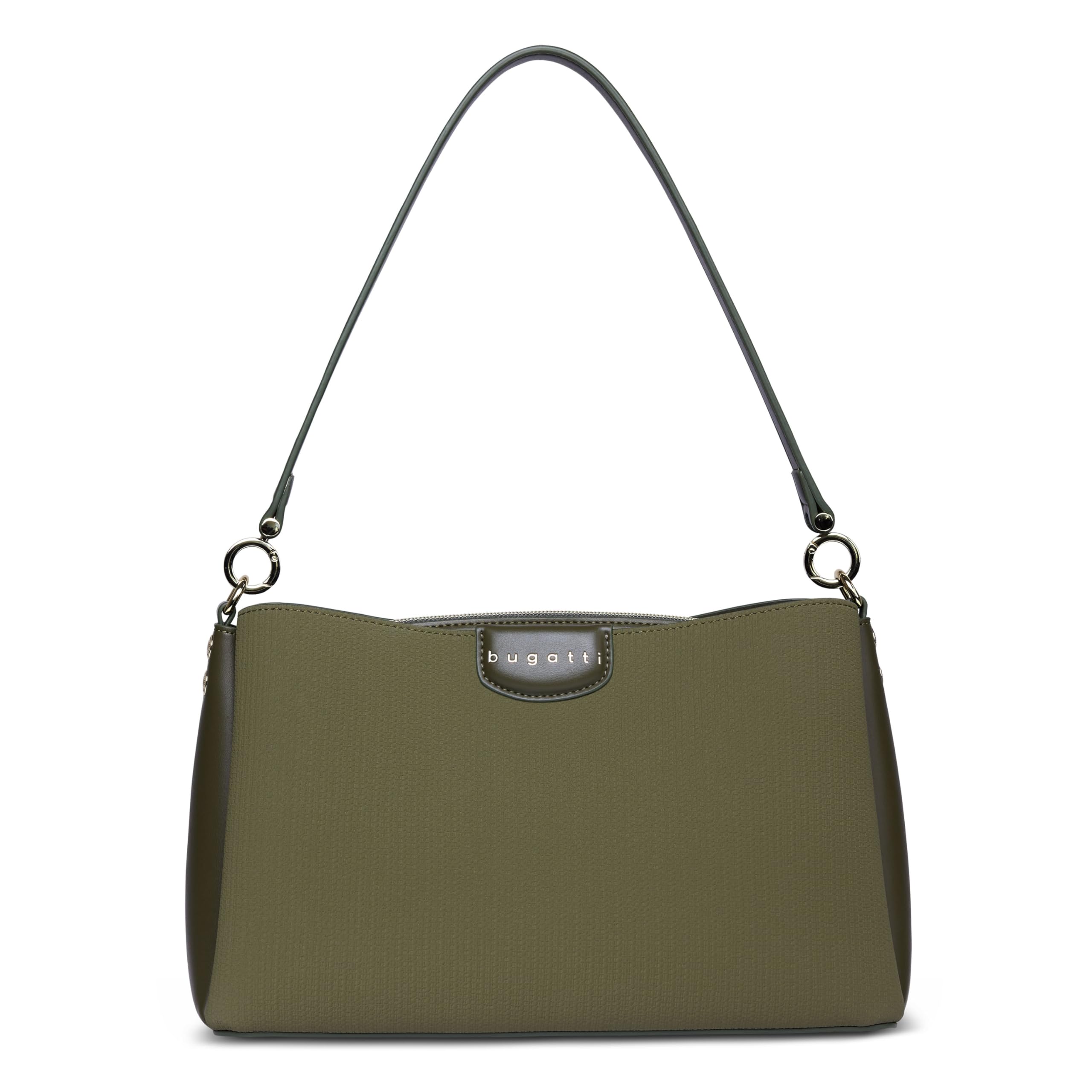 bugatti Leah Schultertasche M, Damen-Tasche aus Kunstleder mit zwei Schulterriemen