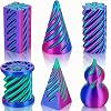 6PCS Impossible Cone Fidget Toys, 3D Printed Spiral Cone Ornaments, Impossible Pyramid Passthrough Sculpture for Stress Relief, Fun Desktop Decorations Toy for Boys Kids Adult Gift