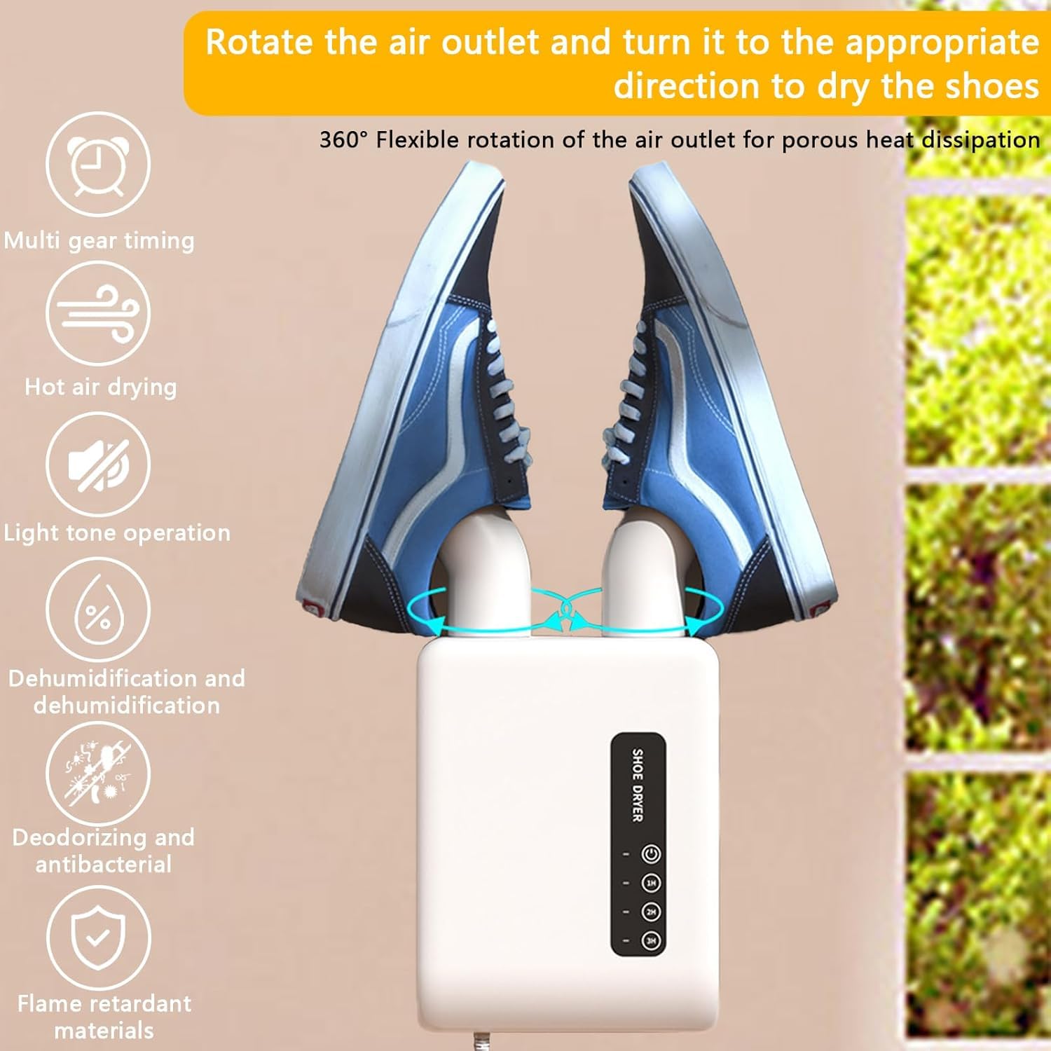 Asciuga Scarpe ad Aria Calda. Funzione Deumidificatore, Profumatore ed Elimina Batteri. Elettrico con Cavo. Timer Regolabile. Silenzioso ed Efficiente - CW950