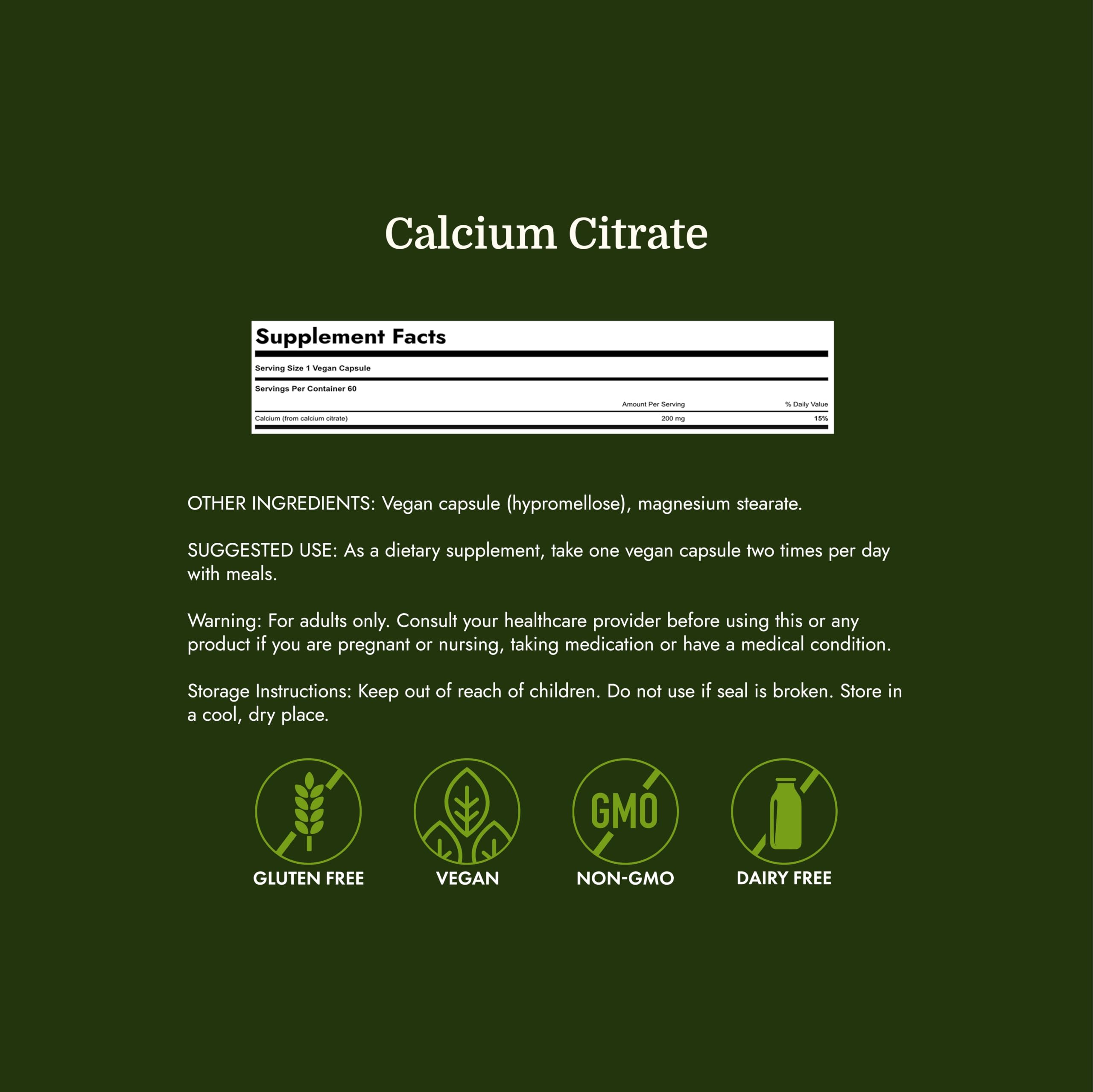 Swanson Calcium Citrate 200 mg 60 Caps — Amazon image 4