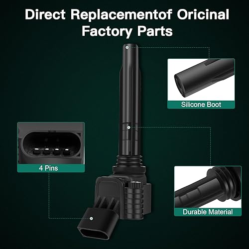 Miniatura 4 de SCITOO 4 bobinas de encendido con 4 bujías de iridio A4 Q5 2014-2020 l4 2.0L 1.8L UF765