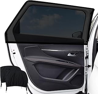 Sonnenschutz Auto Baby, Sonnenschutz Auto, Fenster Verdunkelung mit UV Schutz, 2 Stück Universal Autosonnenschutz Elastizitä Netz für Kinder & Haustiere