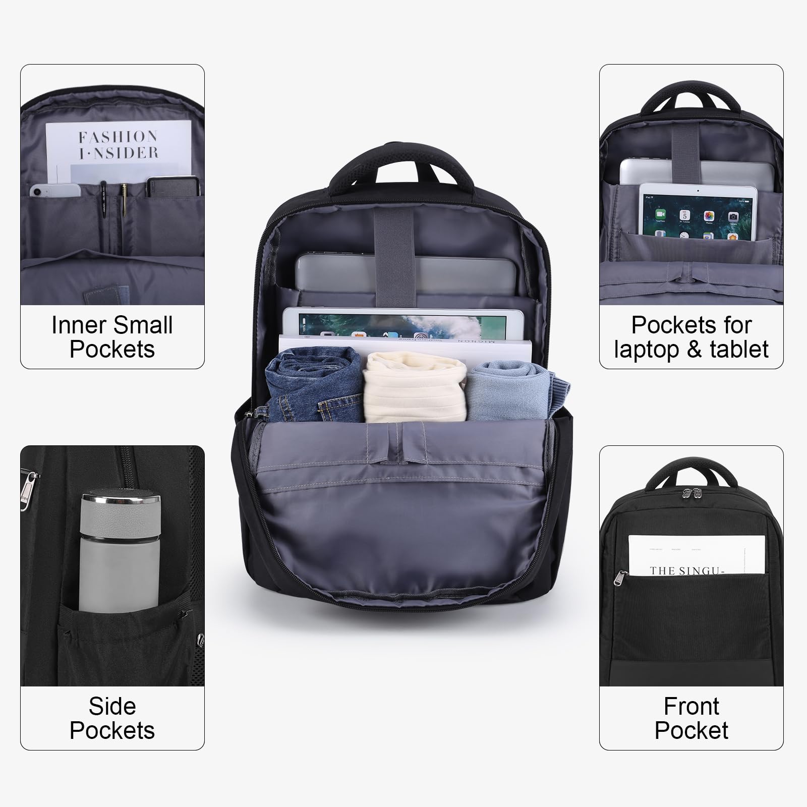 HOMIEE Zaino PC Portatili, Zaino Antifurto Impermeabile Con porta USB, Zaino per Computer Affari da 15.6 Pollici Notebook, Zaino Lavoro Uomo Donna per Casual Scuola Viaggio