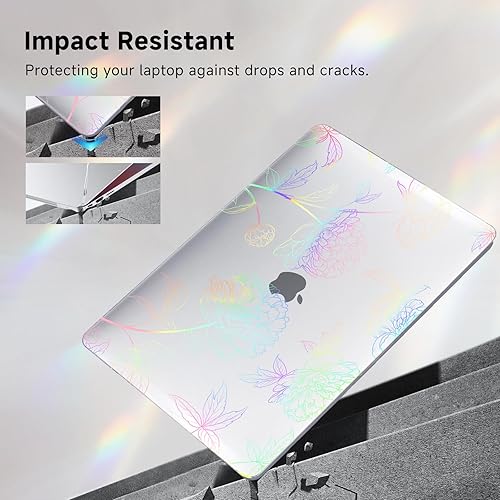 Miniatura 46 de Funut Funda compatible con MacBook Air de 15 pulgadas 2024 2023 versión M3 A3114 M2 A2941 con pantalla de retina líquida y Touch ID, carcasa rígida