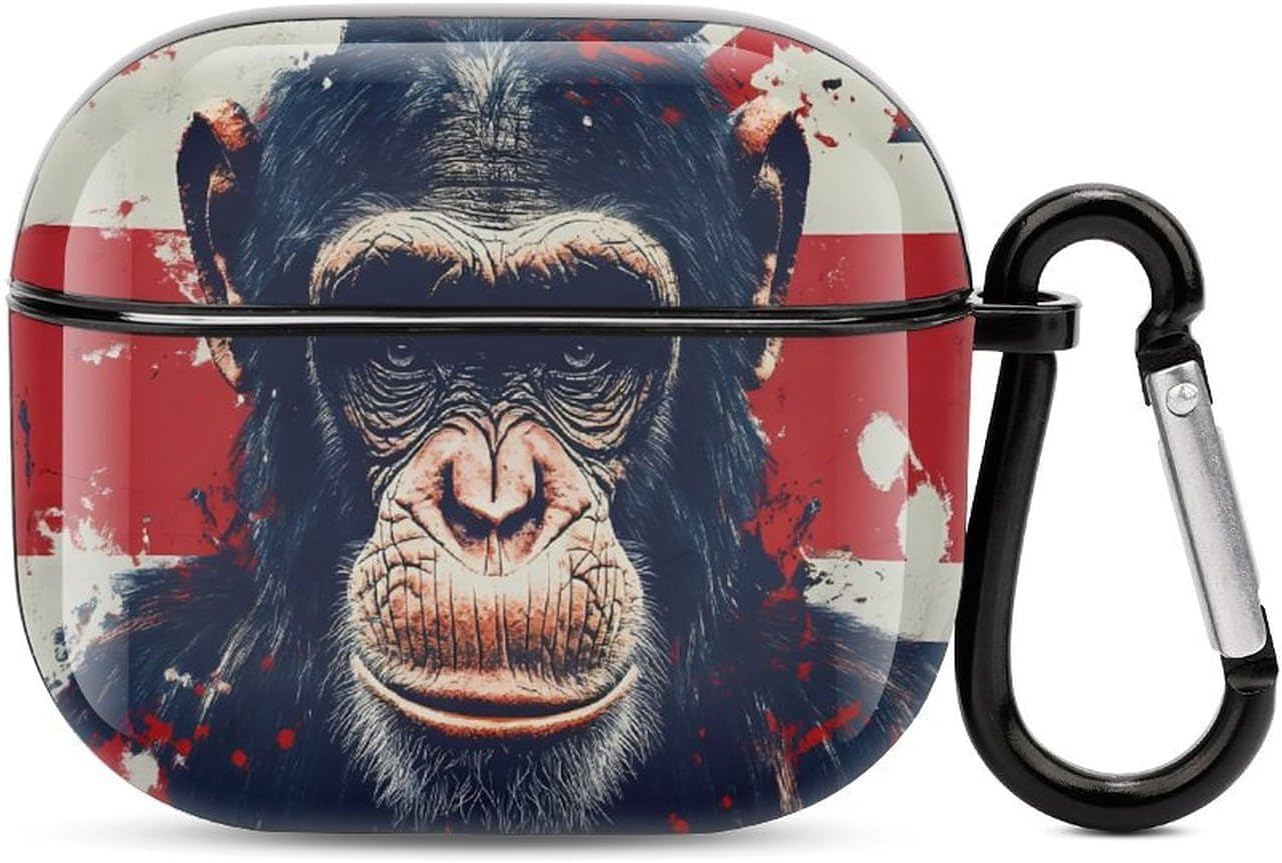 British Flag Monkey Funny Earbuds Case for Airpods 3