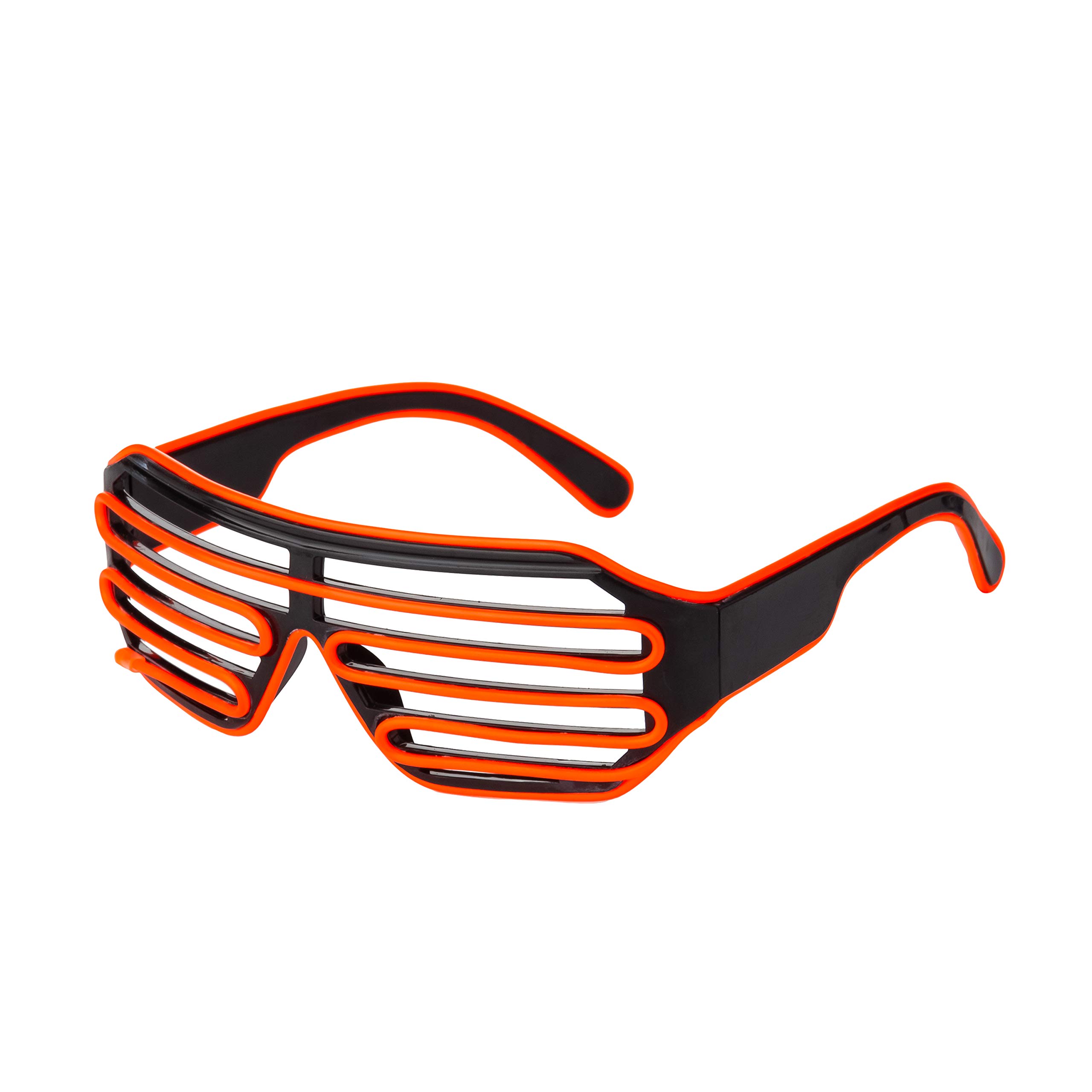 Ultra Red Adults EL Wire Glasses Light Up Neon Shutter Luminous Party Eyeglasses For Concerts Clubs Bar Dj Raves Christmas Halloween Sci Fi Festivals & Disco Slotted Glow Illuminated Frames Unisex…