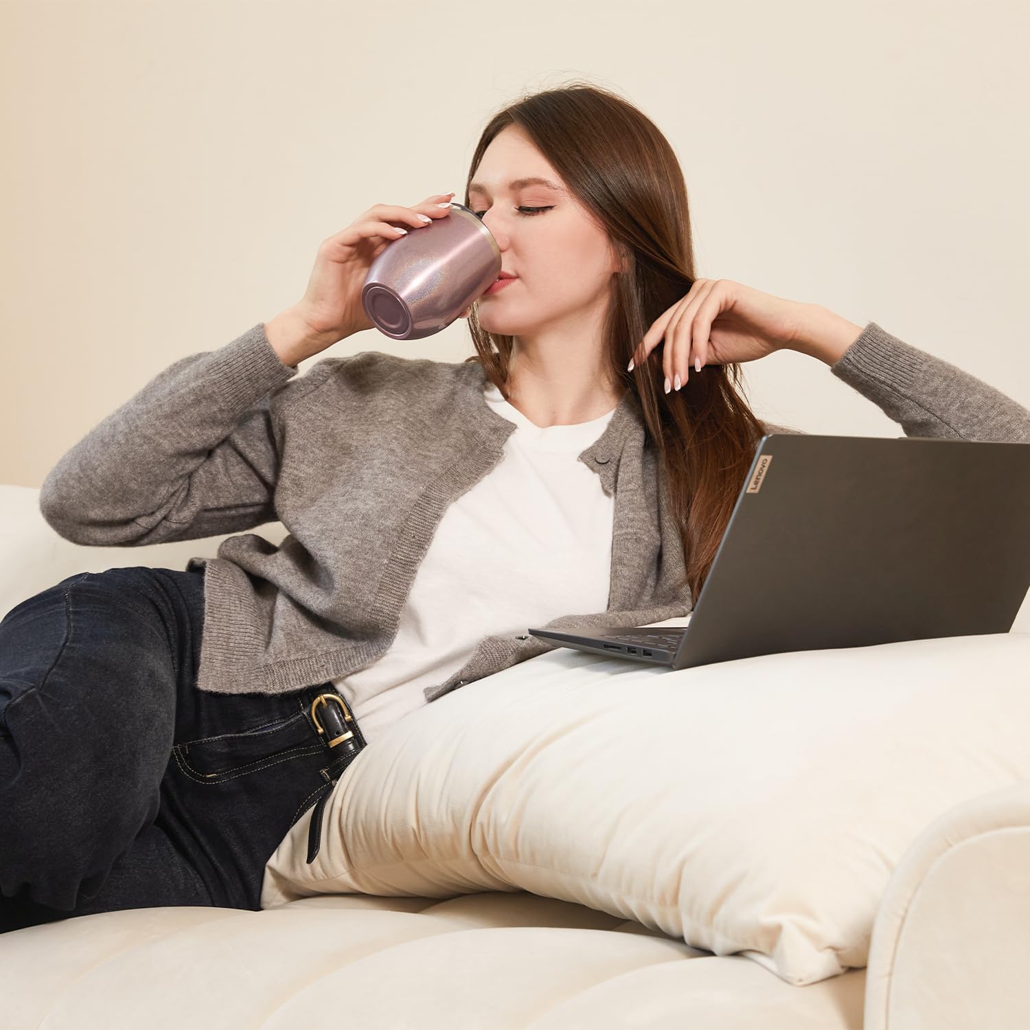 MEWAY 12oz/12 Pack Wine Tumbler Glasses with Lid - Stemless Double Wall Vacuum Stainless Steel Glitter Tumbler - Keeping Cold & Hot Cup for Coffee,Gift for Women(Rainbow Rose Gold,Set of 12) - Image 6