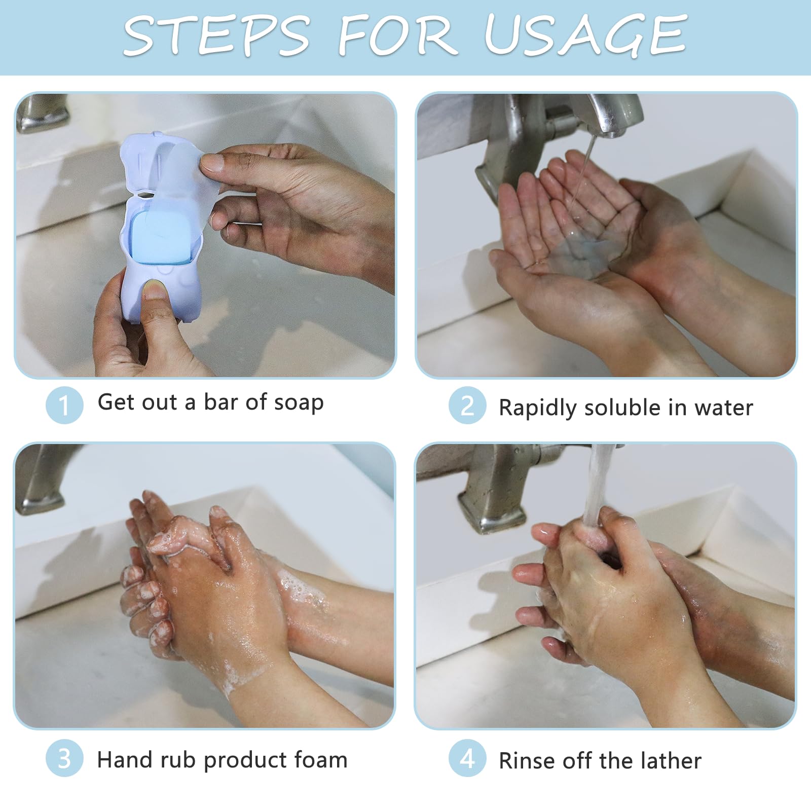 Sapone In Fogli Da Viaggio - 200 Fogli, 4 Scatole, Con Custodia, Per Campeggio E Escursionismo - Foto 8