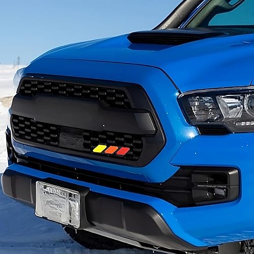 Miniatura 5 de Emblema de rejilla frontal tricolor, calcomanías de emblema de camión, accesorios de automóvil para Toyota Tacoma 4Runner Tundra Sequoia Rav4