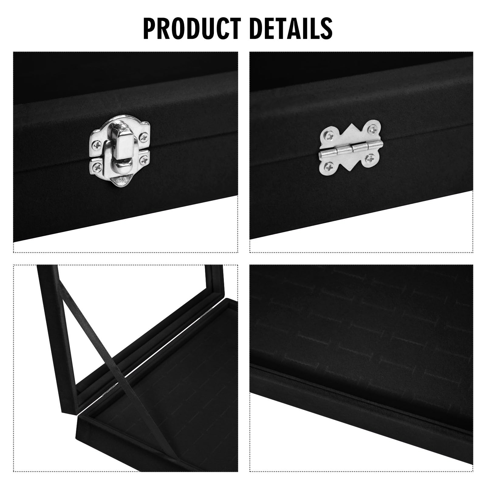 Vicoter Rings Organizer Tray 100 Slot Velvet Ring Earring Storage Box TranSparent Cover Jewelry Store Ring Display Box Jewelry Display Cabinet for Girl Wife Mother: 100 Slot Black