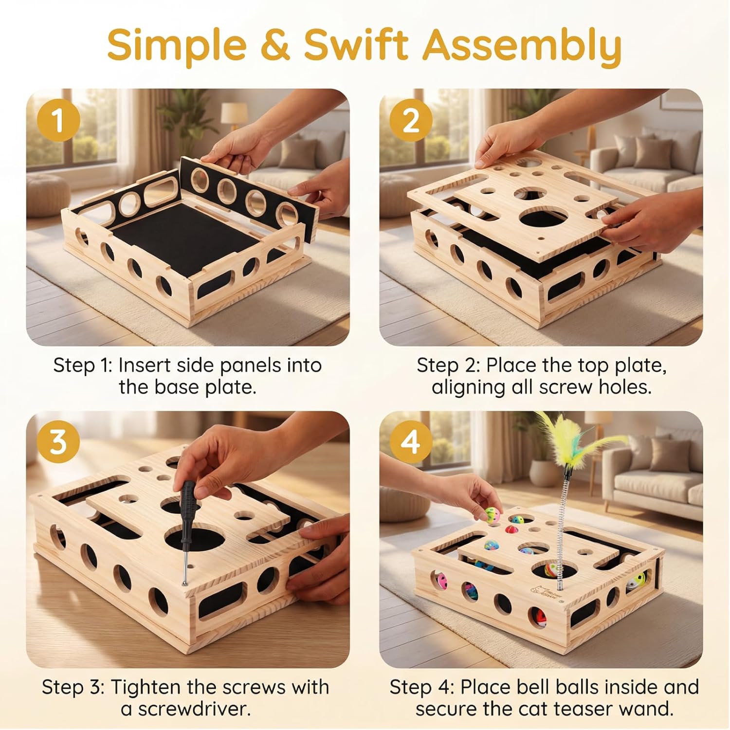 Rufftopia Cat Claw Saver. an Interactive Cat Scratching Toy with A Built-in Scratching Surface that Naturally Cleans Cat Paws. It Also Features A Treat Maze and is Easy to Assemble.