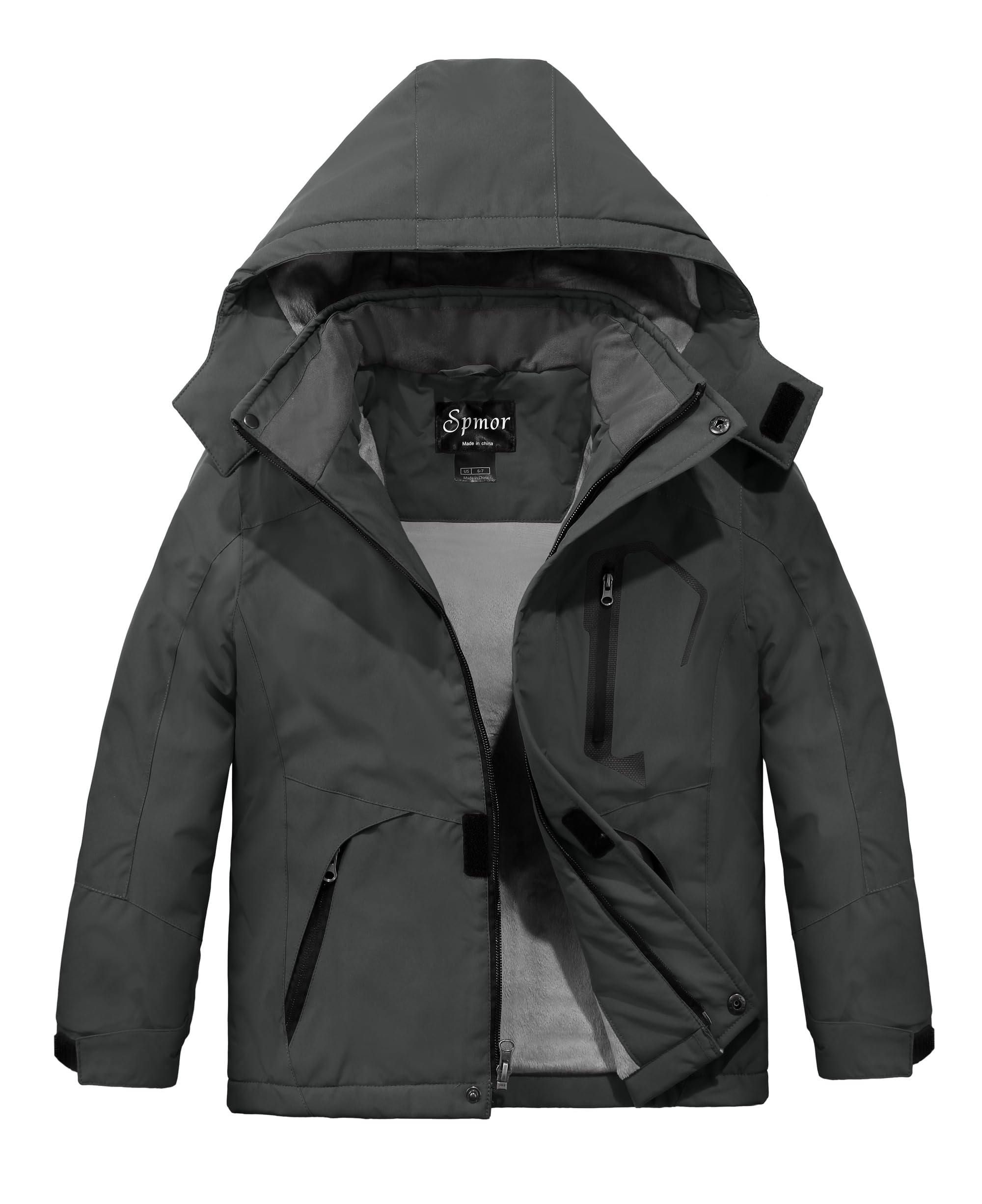 Spmor Boys Waterproof Ski Jacket Warm Coat Windproof Winter Snowboarding Jacket