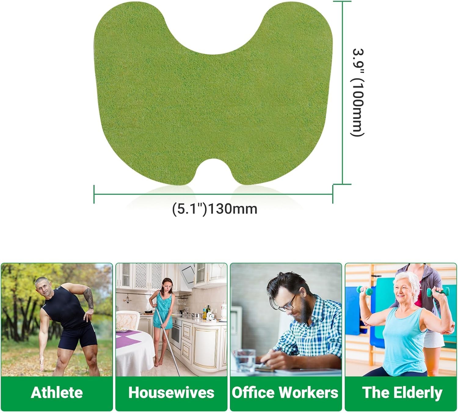 GaxQuly Knee Pain Relief Patches,Wormwood leaves Dried Ginger Camphor Borneol Natural Herbal Patches, Sticker 12-Hour Relief of Joint Pains Patch for Knee, Back, Neck, Shoulder Pain (10 pcs) 3