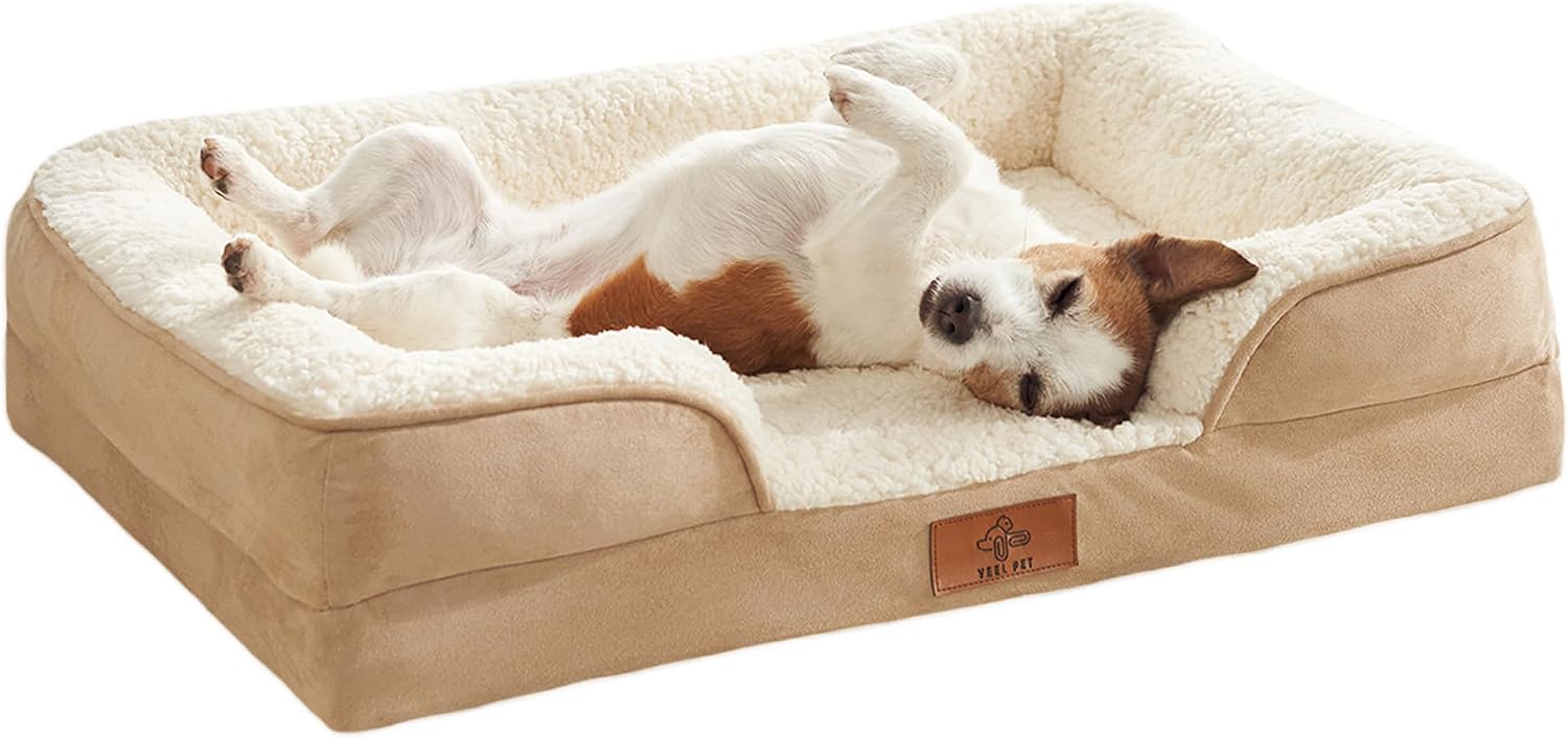 Summer Dog Bed with Orthopedic Certified Memory Foam Memory Foam | Dog Bed Sofa Removable and Breathable | for Large, Medium and Small Dogs | Waterproof Cover (Small)