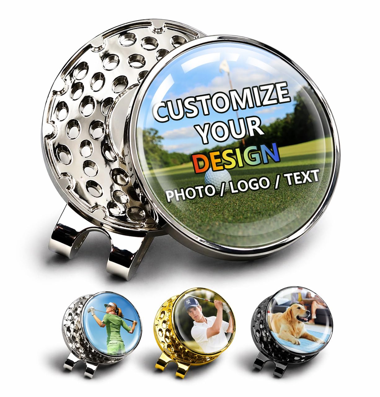 XSTZR Personalized Golf 3D Ball Marker with Photo & Magnetic Hat Clip – Custom Photo 1" Golf Ball Marker for Golfers Unique Golf Gift for Men & Women (picture)