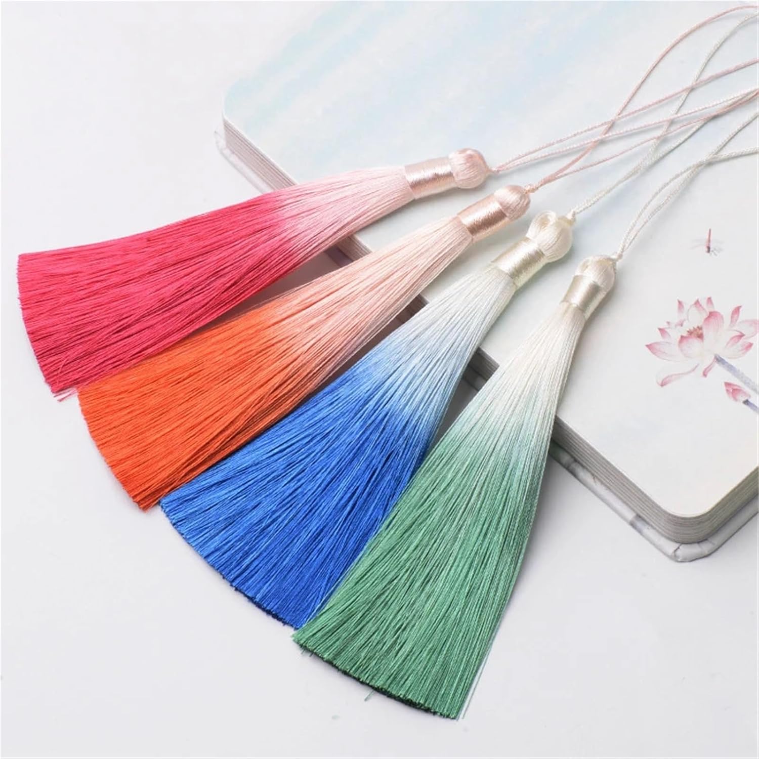 Tassel Decorative Cord Silky Handmade Soft Tassels 10CM Crafts Cord Loop for DIY Hanging Rope Bookmark Flute Tassel(Golden Yellow,10pcs)