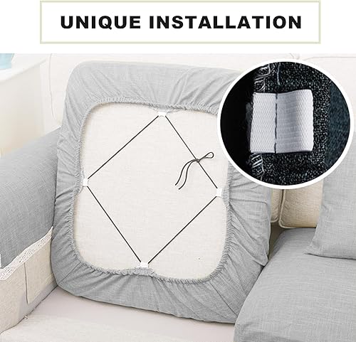 Miniatura 4 de Ntomtuex Funda de cojín de lino para sofá, funda de sofá para muebles, protector de cojín de silla de repuesto para mascotas, funda de sofá biplaza,