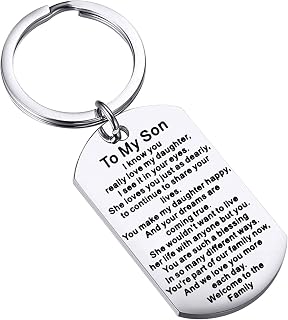 Son in Law Gift for Wedding Future Son Gift Welcome to the Family Keychain Gift for Stepson Groom to Be