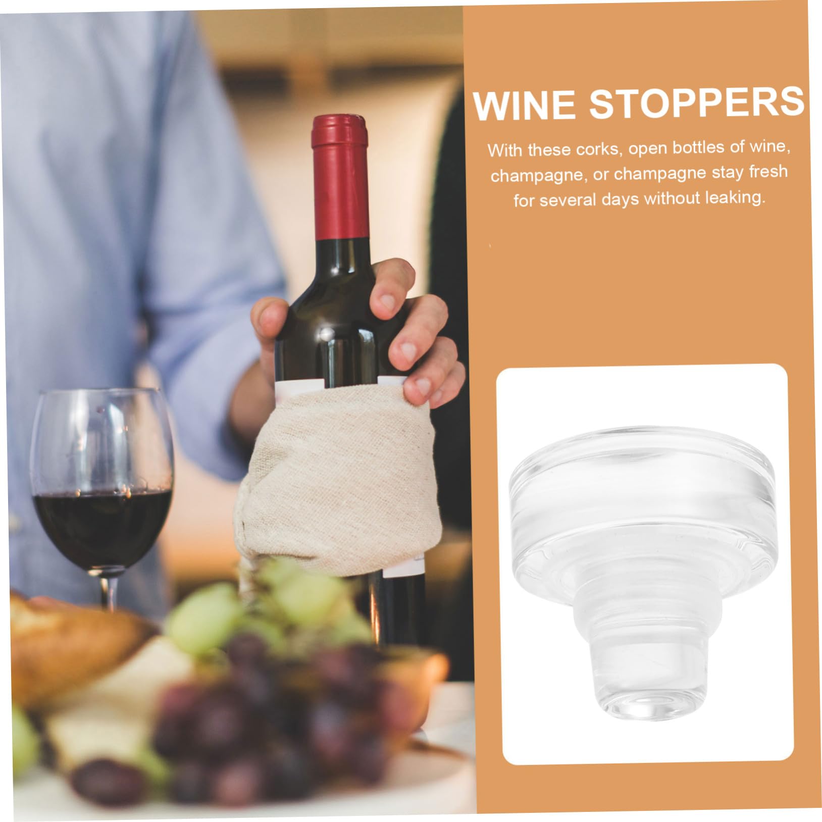 VILLCASE 10 Tappi per Bottiglie di Vino in Vetro e Silicone, T Shaped Riutilizzabili, Senza Sapore, per Casa, per Mantenere Le Bevande Fresche