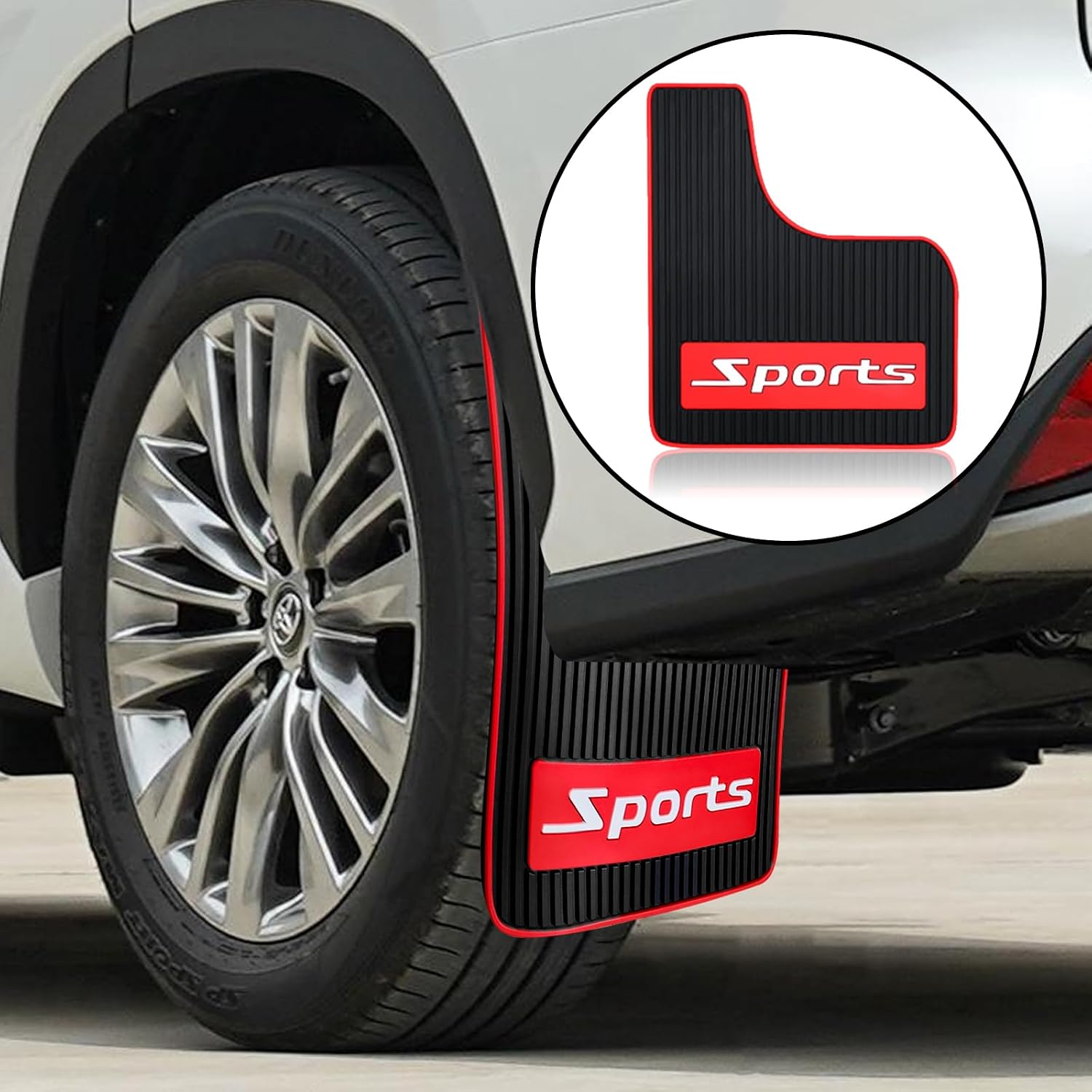 4 pcs Car Mud Flaps Universal Rubber Mudguard - Soft Material Automotive Fender - Splash Guards Rubber mud Guard Universal Pickup SUV - No Collision Universal 27cm23cm0.5cm
