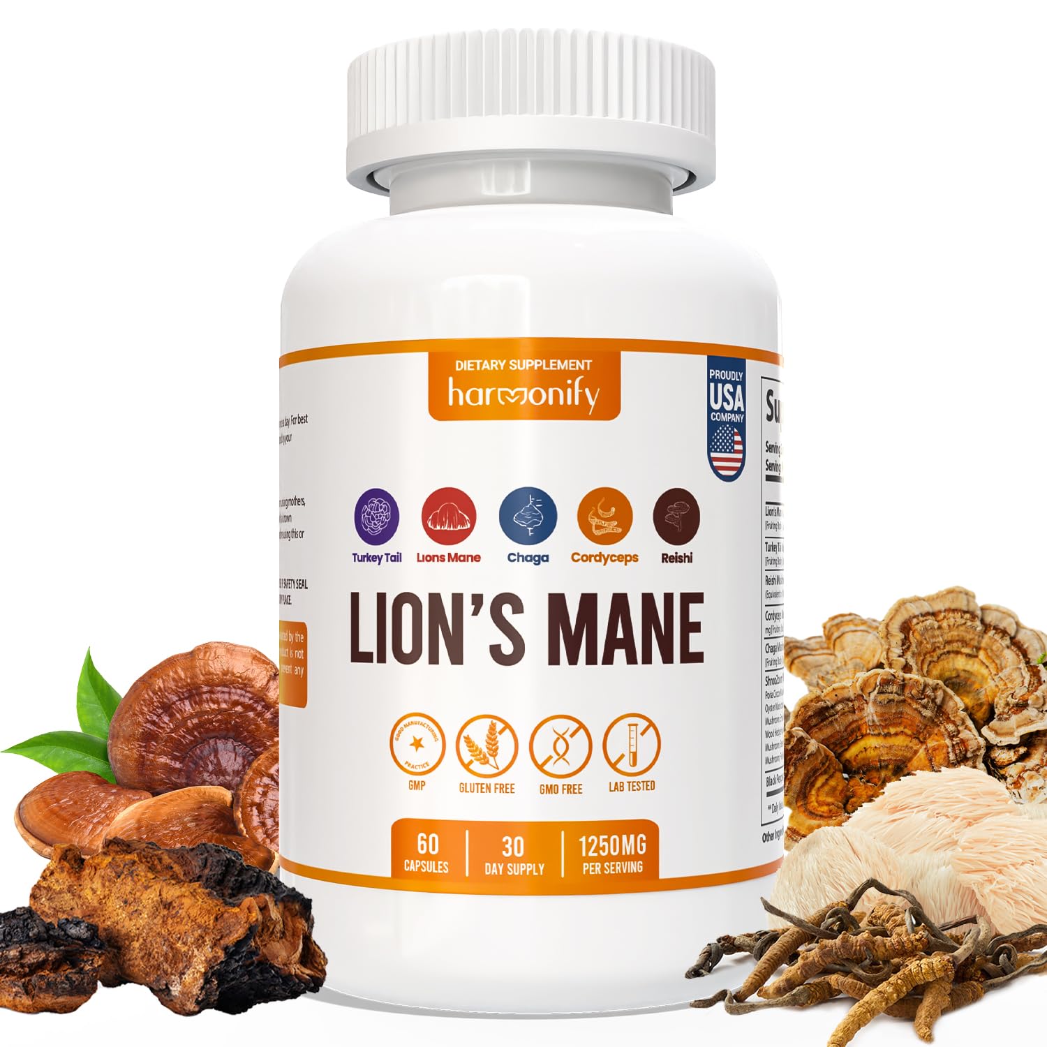 Amazon.com: HARMONIFY Lions Mane Supplement Capsules with Turkey Tail, Reishi, Cordyceps Chaga, Maitake, Meshima, Poria Cocos, Shiitake, Oyster, Porcini, Enoki 20 in1 Mushroom : Health & Household Amazon.com: HARMONIFY Lions Mane Supplement Capsules with Turkey Tail, Reishi, Cordyceps Chaga, Maitake, Meshima, Poria Cocos, Shiitake, Oyster, Porcini, Enoki 20 in1 Mushroom : Health & Household