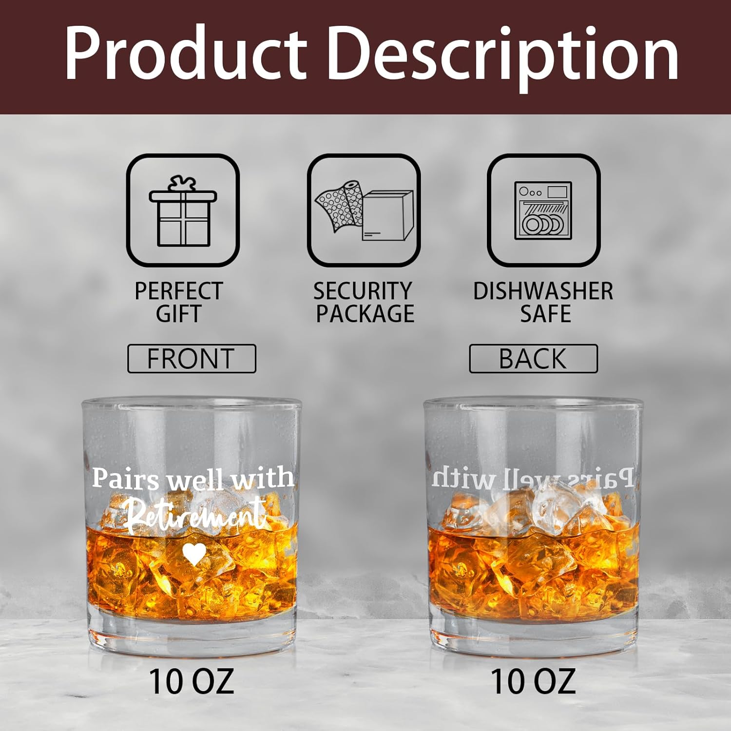 Retirement Whiskey Glass, Funny Happy Retirement Gifts for Men,Retired Old Fashioned Rocks Glasses, RetirementParty Decorations, Pairs Well With RetirementWhiskey Gifts for Men Women, 10 Oz - Image 7