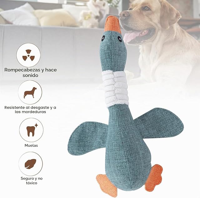 Foto 5 de 8 de ZUMME 28x 32cm Juguete para Masticar Pato. Peluche chirriante, Juguete Interactivo para Perros