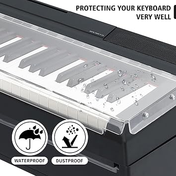 Acrylic Dust Proof Protective Board Cover Lid Compatible For Roland FP-10 FP-10X FP-18 FP-18X Digital Pianos Keyboards, Use In Conjunction With The Wooden Furniture Stand