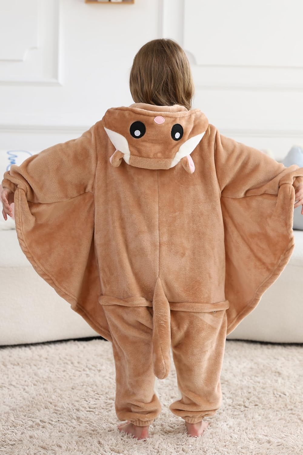 DELEY Unisex One Piece Animal Adult Flying Squirrel Onesie, Animal Pajamas Halloween Cosplay Costume for Women and Men - Image 6