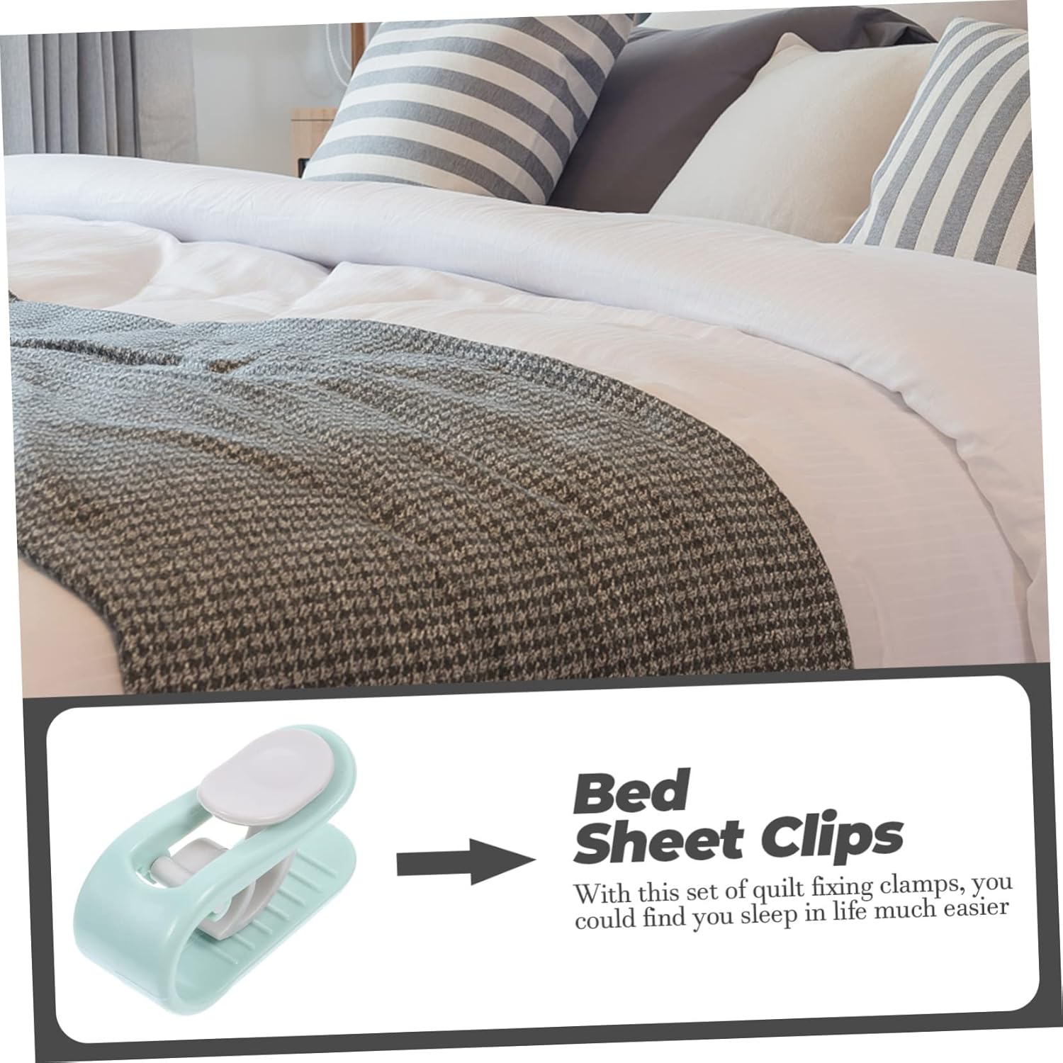 50pcs Quilt Cover Clips No Pin Blanket Fasteners Invisible Quilt Clamps for Secure Bedding for Duvets and Practical Grippers Fresh Green