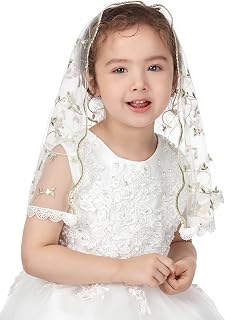First Communion Veils for Girls Lace Chapel Veil Mantilla Veils Latin Mass Church Veil for Catholic Baptism D Shape