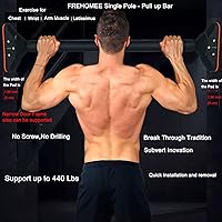 Vista 4 de Pull Up Bar for Doorway,Chin Up Bar for Body Workout,Narrow Pads,Home Gym Exercise Fitness with Level Meter and Adjustable Width