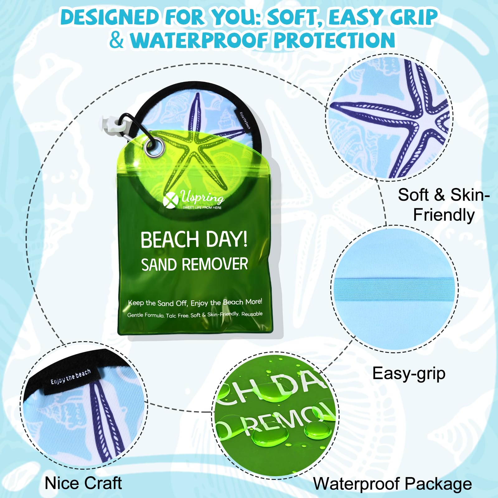 KEISIMI Sand Remover Tool - Talc-Free & Reusable, Perfect For Beach Trips With Kids (Turtle Design) - View #2