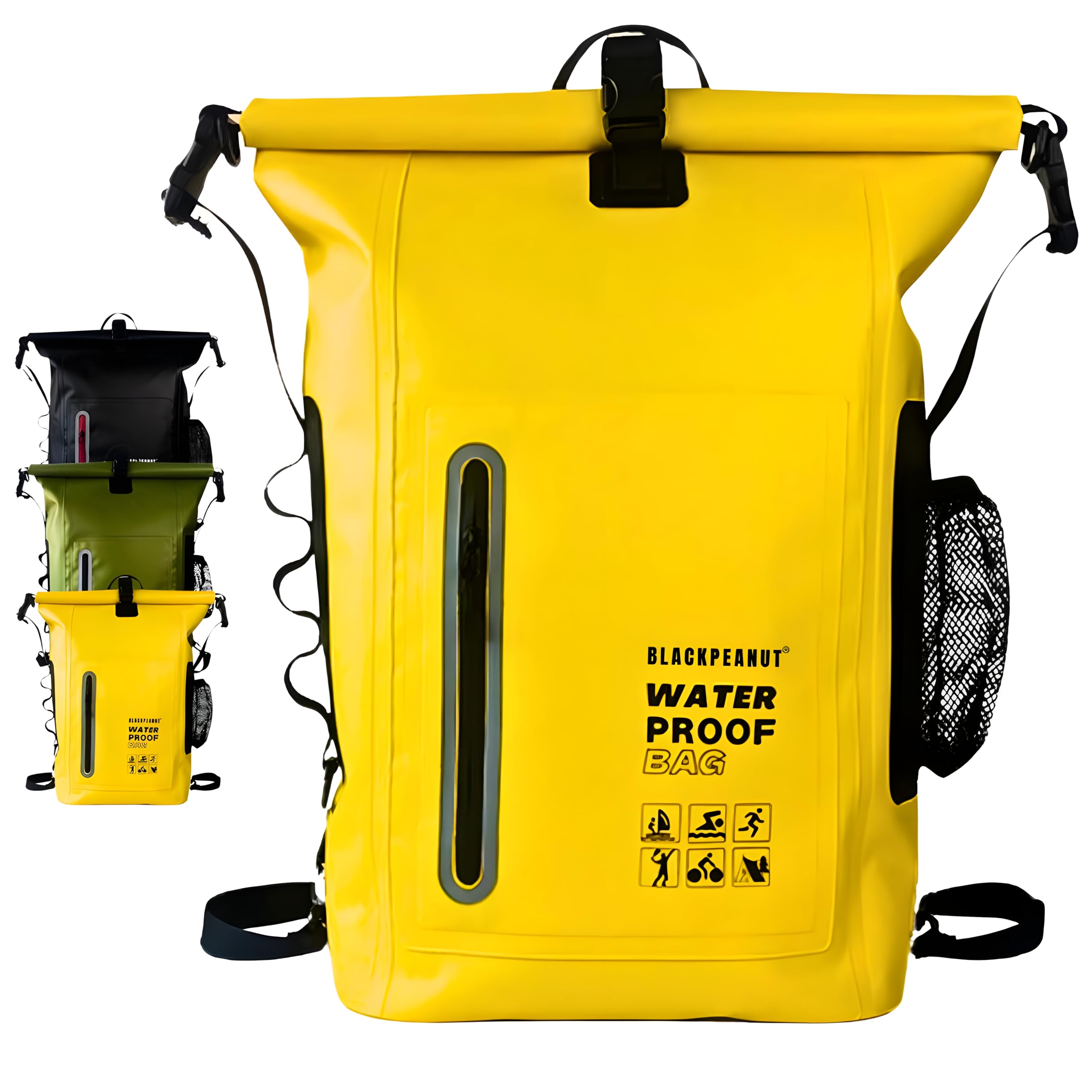 Zaino Impermeabile Blackpeanut 25L – Borsa Stagna Con Tasca Per Bottiglia, Per Attività Acquatiche E Outdoor