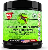 Vista 1 de Suplemento avanzado de cáñamo para cadera y articulaciones, para perros, aceite de cáñamo, glucosamina, condroitina para perros, omegas, cúrcuma