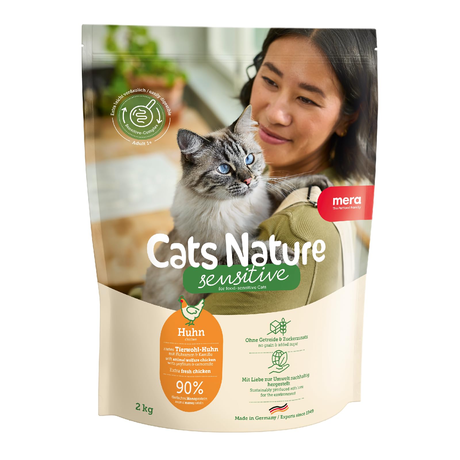 MERA Cats Nature Sensitive Huhn 2kg Katzenfutter trocken ohne Getreide