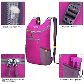 G4Free Lightweight Packable Hiking Backpack for Men Women Small Hiking Daypacks Foldable Shoulder Pack Casual Outdoor Bag 11L