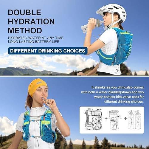 Miniatura 3 de INOXTO Hydration Vest Backpack,Lightweight Water Running Vest Pack with 1.5L Water Bladder Bag Daypack for Hiking Trail Running Cycling Race