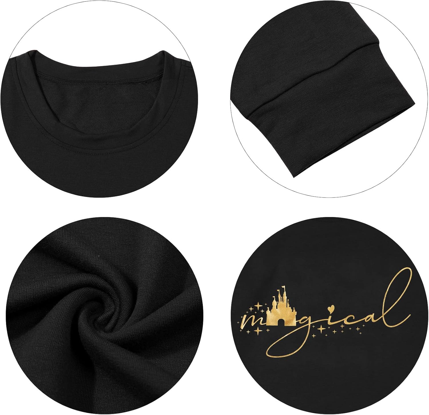 UNIQUENOE Magic Kingdom Sweatshirts for Women Magical Tshirt Family Vacation Tee Castle Graphic Long Sleeve Tops - Image 6