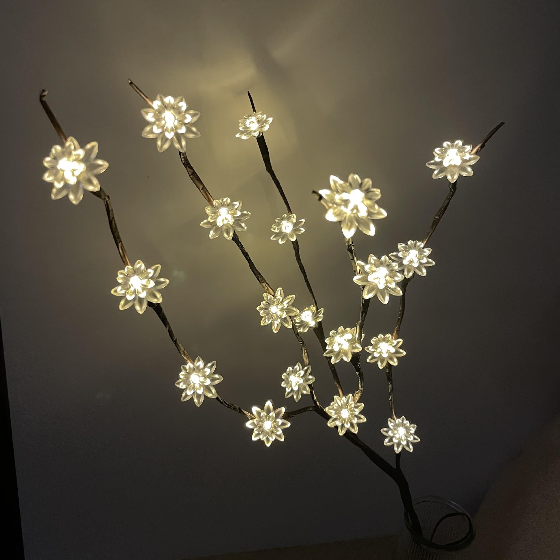 Ulalaza 70cm 2 Branches 40 LED Bulbs Twig Lamp Battery Operated LED Lighted Willow Branches Vase Fillers Use for Christmas Home Party Decoration Indoor Outdoor โ image 1