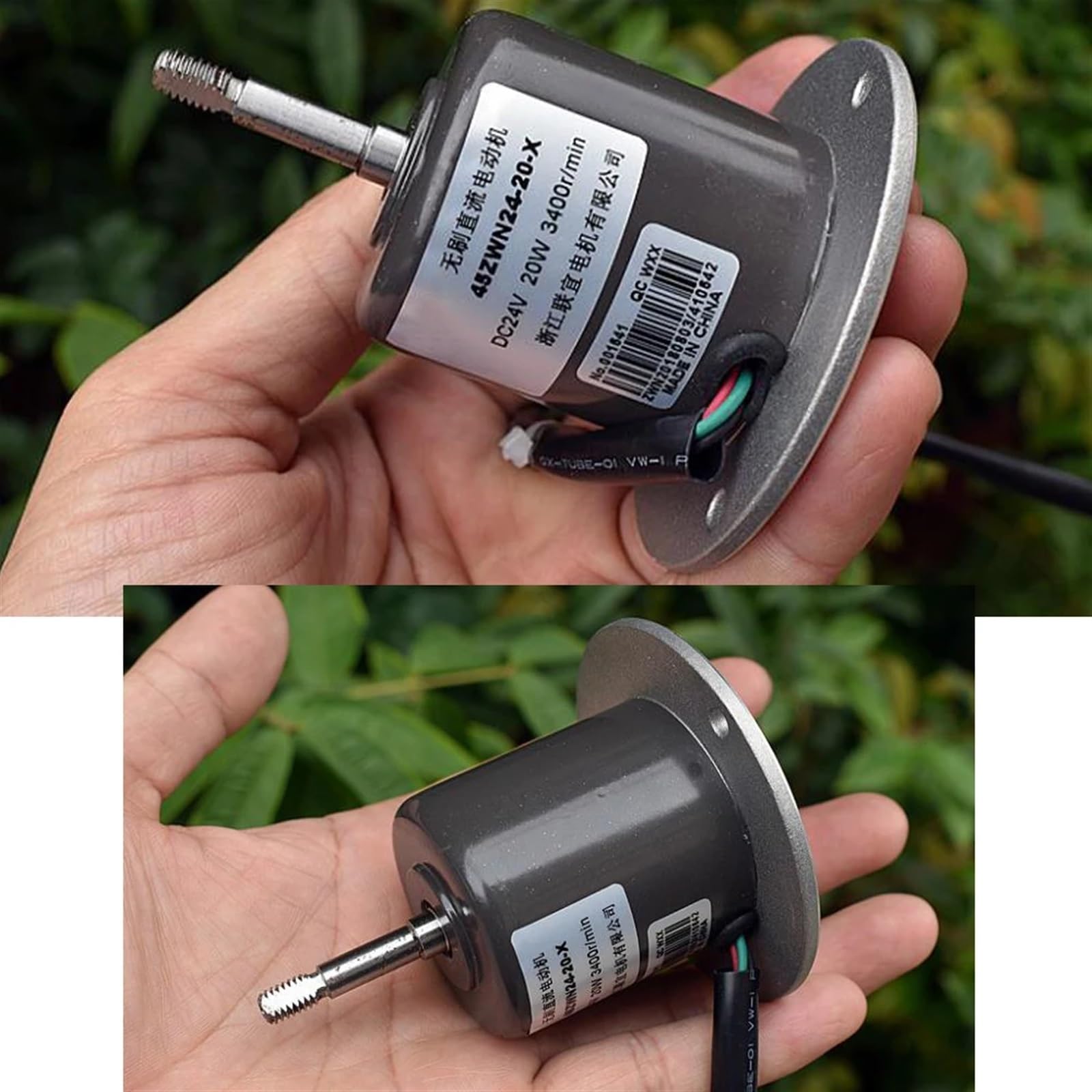 1 Uds 24V 10W Motor sin escobillas doble rodamiento de bolas 3400 RPM Motor sin escobillas tablero de transmisión incorporado Motor magnético fuerte de tierras raras