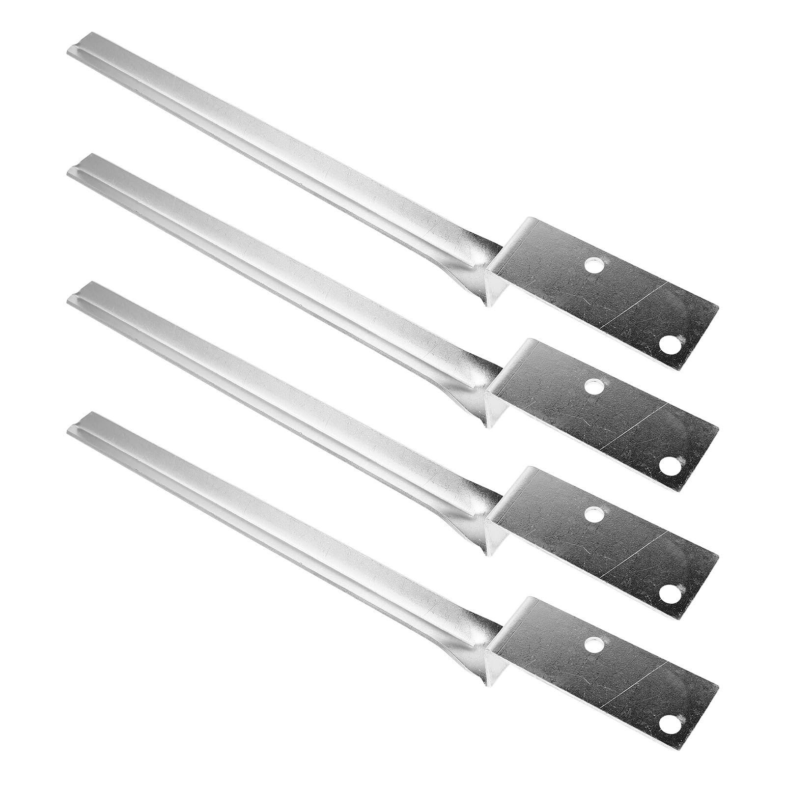 4 Piezas Anclaje para Postes de Madera, Acero, Plata