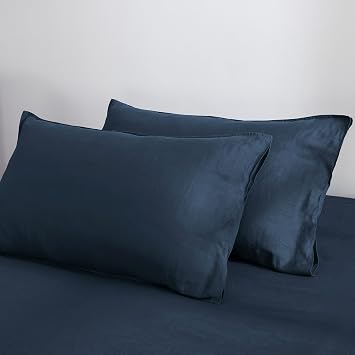 Toddler 600 TC Pillowcase Navy Blue,2 Pack, 14x19 Pillowcase for Sleeping, Soft and Breathable 100% Pima Cotton, Small Kids Pillowcase for Toddler Bed and Travel