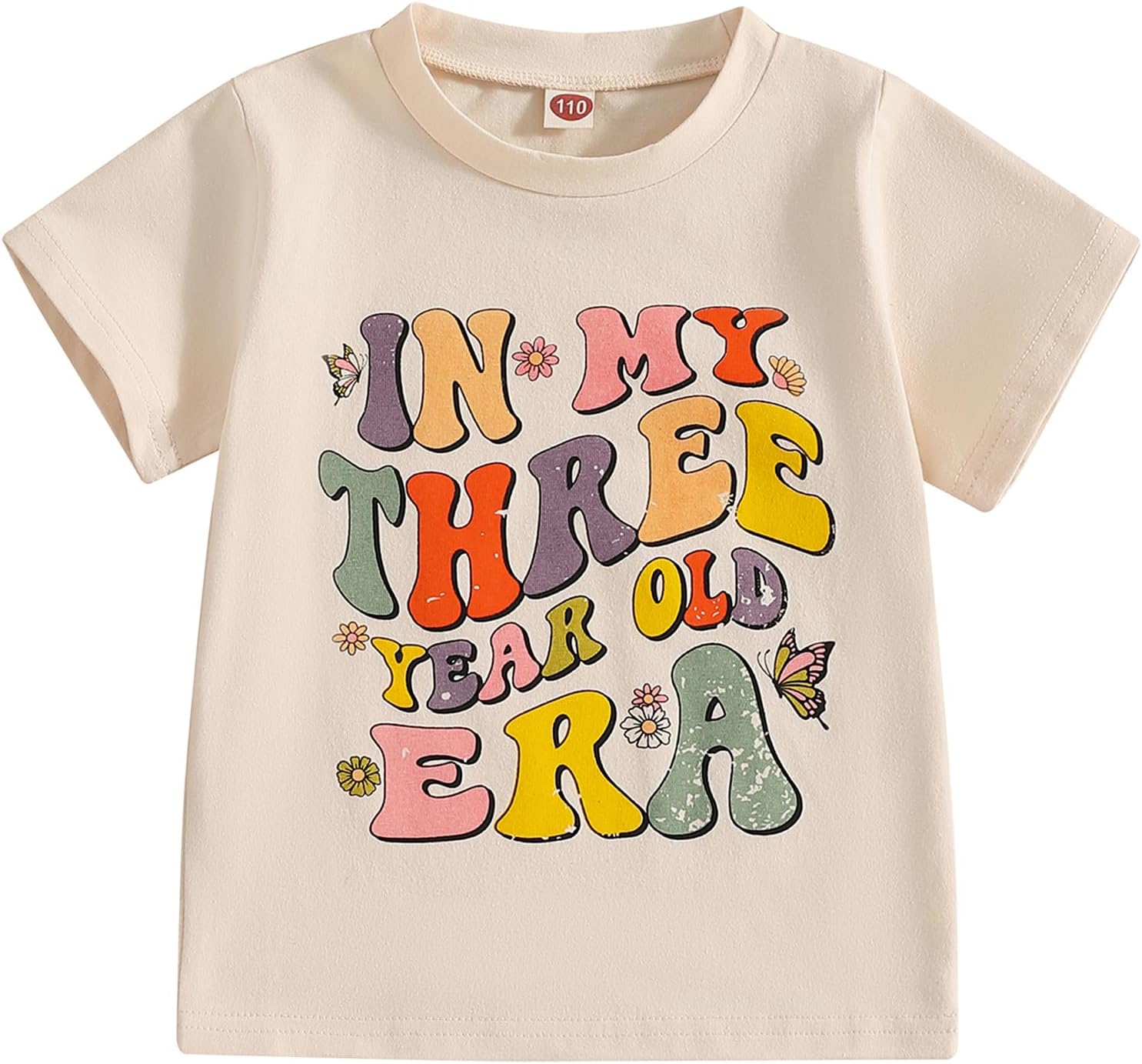 Kids Toddler Baby Girls Birthday T-Shirt in My ONE/Two/Three/Four/Five/SIX Year Old Era Retro Groovy Top