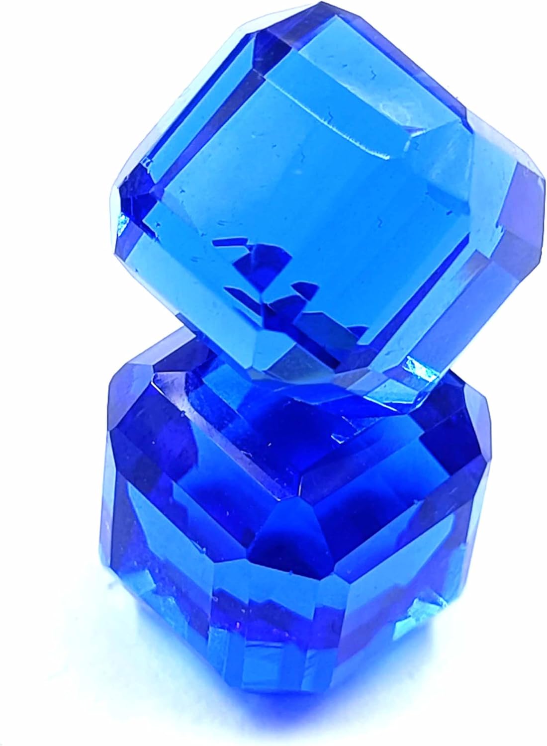 Globalgems Blue Sapphire Cube Stone Pair (Each Piece 33.00 Carat) Certified Loose Gemstone from Sri Lanka Sapphire Stone